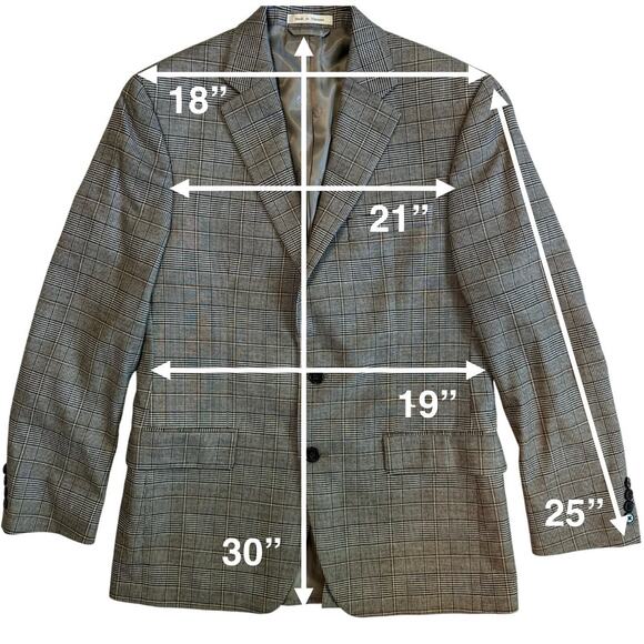 Lauren Ralph Lauren Grey Blazer Men’s 38R Plaid Grey with hint of Gold - Picture 2 of 13